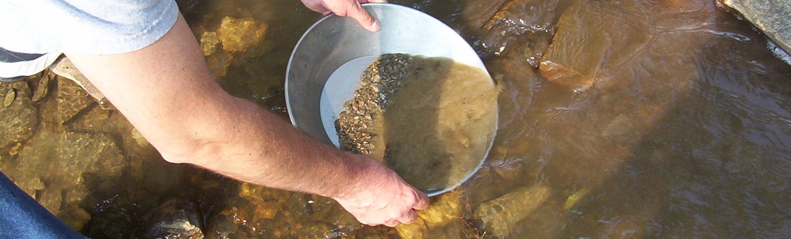 Gold panning at Bonanza Creek